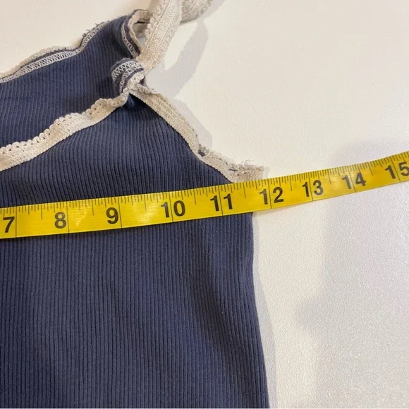 brandy melville navy blue and white trim tank top xs - Picture 6 of 7